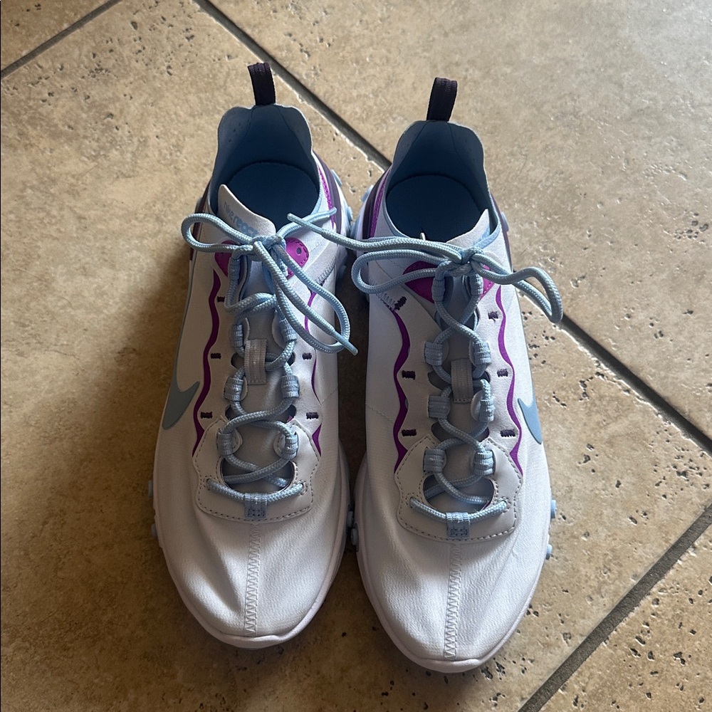 Nike React White and Purple Sneakers W10
